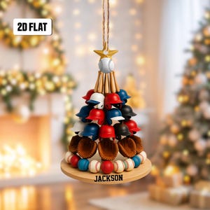 Personalized Baseball Player 2D Flat Ornament, Custom Name Baseball Ornament, Baseball Keepsake, Baseball Uniform Ornament, Gift for Kids