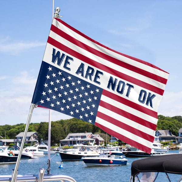 Upside Down Flag, We Are Not Ok Flag, Resist Fascism Flag, Anti Trump Political Statement, Social Justice, Distress Flag, Anti MAGA Flag