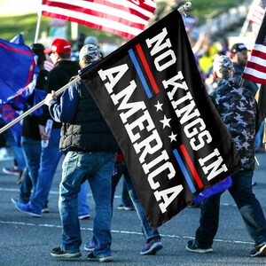 Bandera de No Kings in America, bandera anti-Trump, bandera de protesta, bandera de la democracia, protesta, regalo para los anti-MAGA, bandera patriótica, bandera de la Cámara Liberal imagen 4