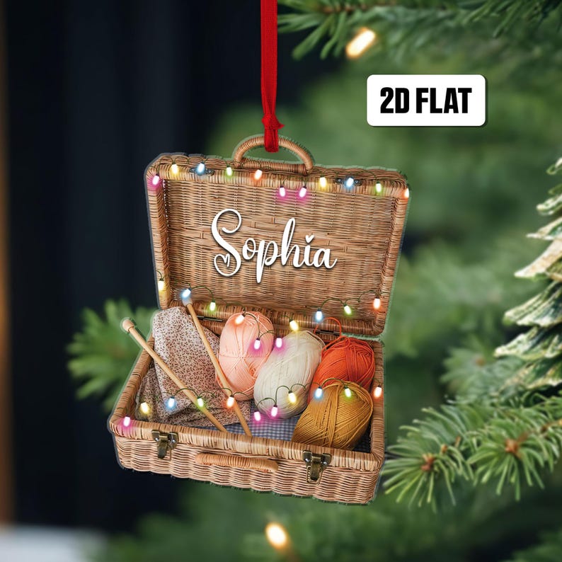 Personalized Knitting Yarns Box 2D Flat Ornament, Knitting Accessories