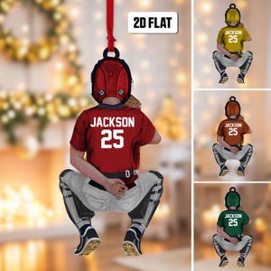 Personalized Kid Baseball Player 2D Flat Ornament, Custom Name Baseball Ornament, Baseball Keepsake, Baseball Uniform Ornament,Gift for Kids
