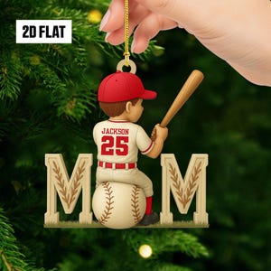 Personalized Kid Baseball Player 2D Flat Ornament, Custom Name Baseball Ornament, Baseball Keepsake, Baseball Uniform Ornament,Gift for Kids