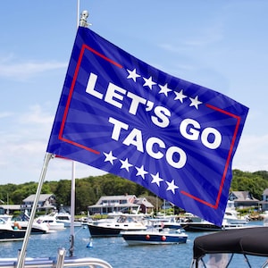 Let&#39;s Go TACO Flag, Trump Always Chickens Out Flag, Anti MAGA Parody Flag, Political Humor Flag, Funny Trump Gift, Taco Trump Flag