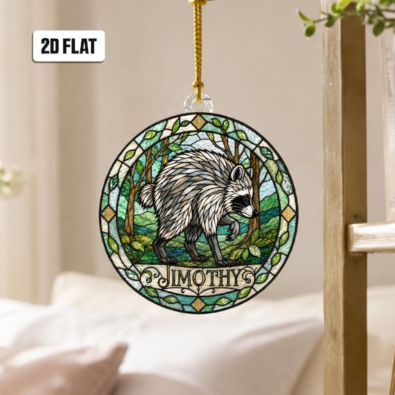 Jimothy Raccoon 2D Flat Ornament, Jimothy Raccoon Ornament, Jimothy Raccoon Decor, Raccoon Fan