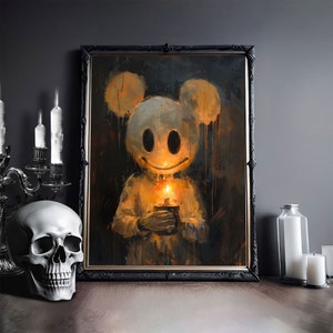 Ghost Holding A Candle, Vintage Poster, Ghost Art Poster Print, Dark Academia, Haunting Ghost, Halloween Framed Canvas, Gothic Oil Painting