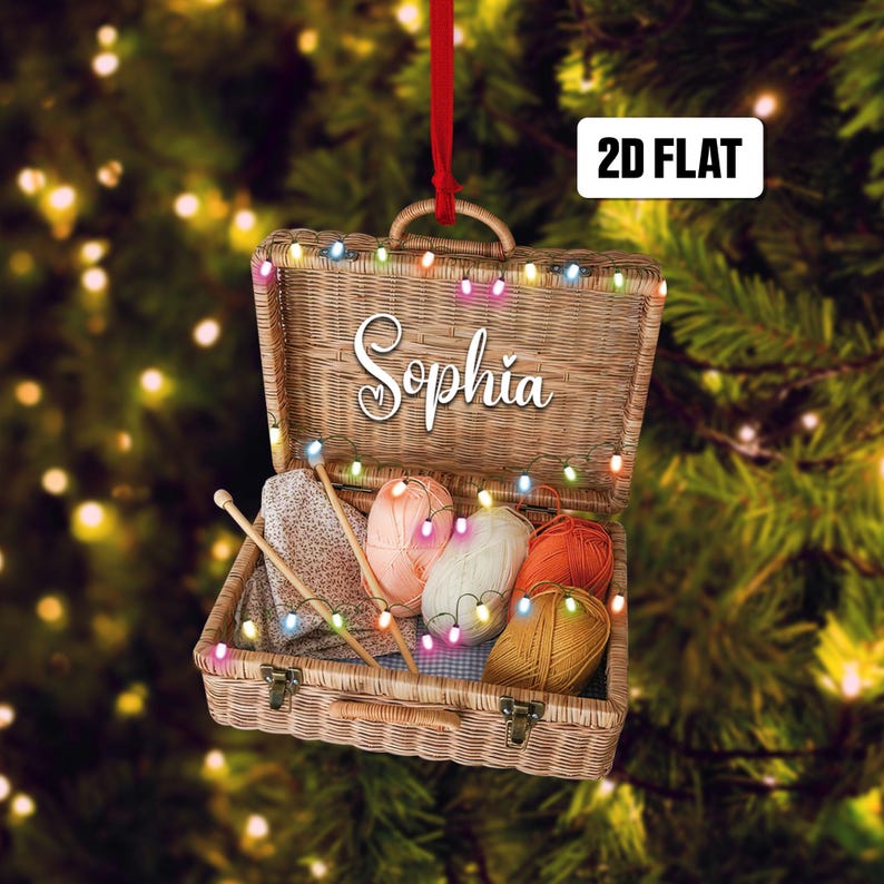 Personalized Knitting Yarns Box 2D Flat Ornament, Knitting Accessories