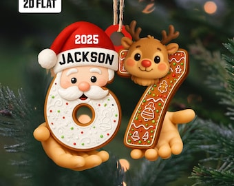 Personalized Six Seven 2D Flat Ornament, Funny Number Meme Ornament, 6 7 Christmas Tree Decoration, Christmas Gift, Gen Alpha Humor Ornament