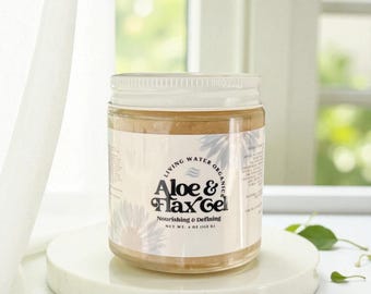 Aloe Vera and Flaxseed Hair Gel, (Pump Optional) Glass Container