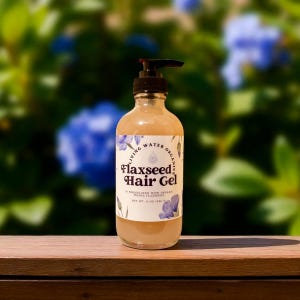 Organic Flaxseed Hair Gel: Natural Curl Definition, Glass Container