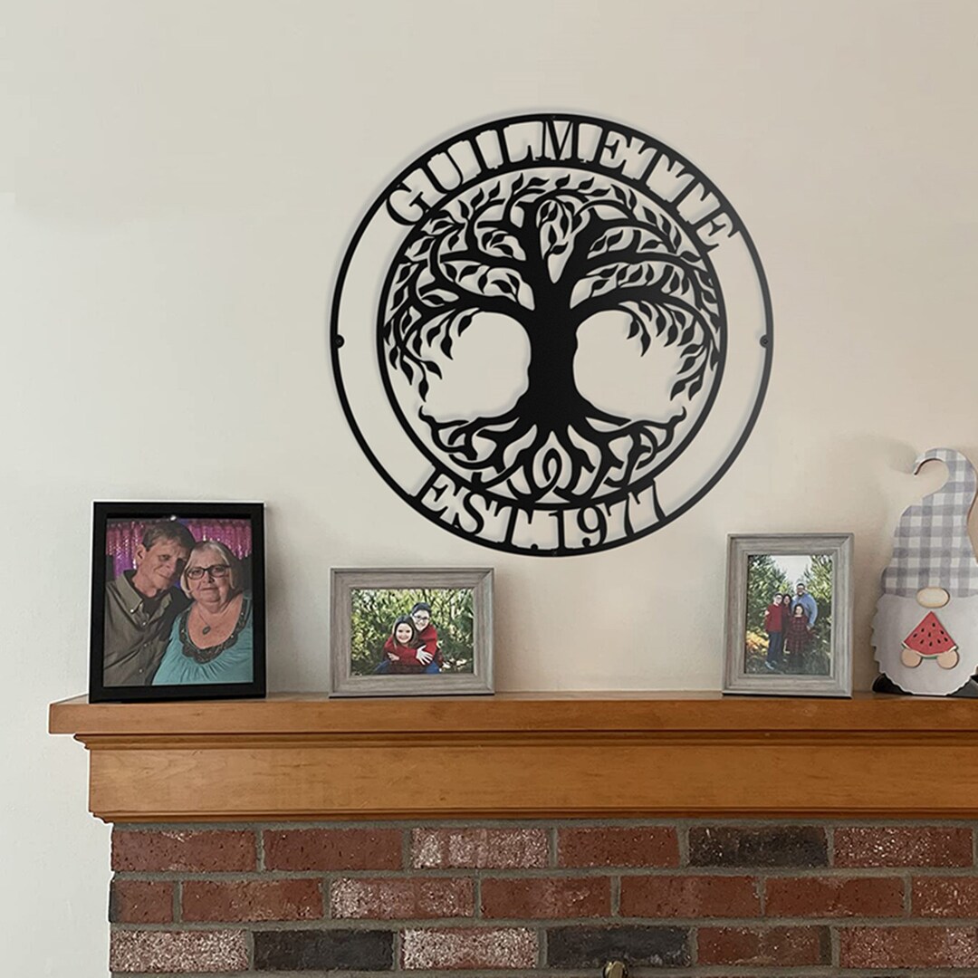 Custom Metal Tree of Life Sign Family Name Sign Metal Wall Art ...