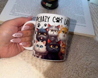 Crazy Cat Lady Mug – Cat Lover Gift | Cute Cat Breed Coffee Cup | Cat Mum Present | Funny Cat Mug | Gift for Cat Owners | Pet Lover Mug