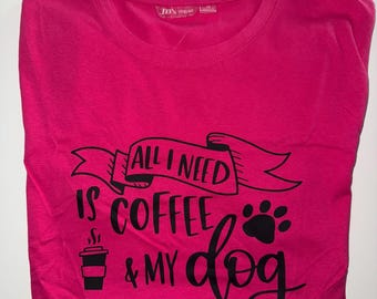 Coffee & My Dog-T-shirt: 100% katoen, cadeau voor hondenmoeder