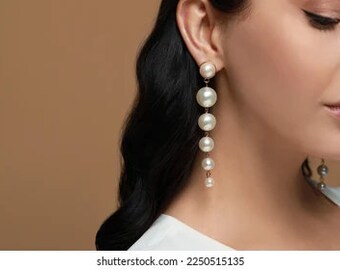 Handmade new trendy super fairy tassel design temperament pearl earrings