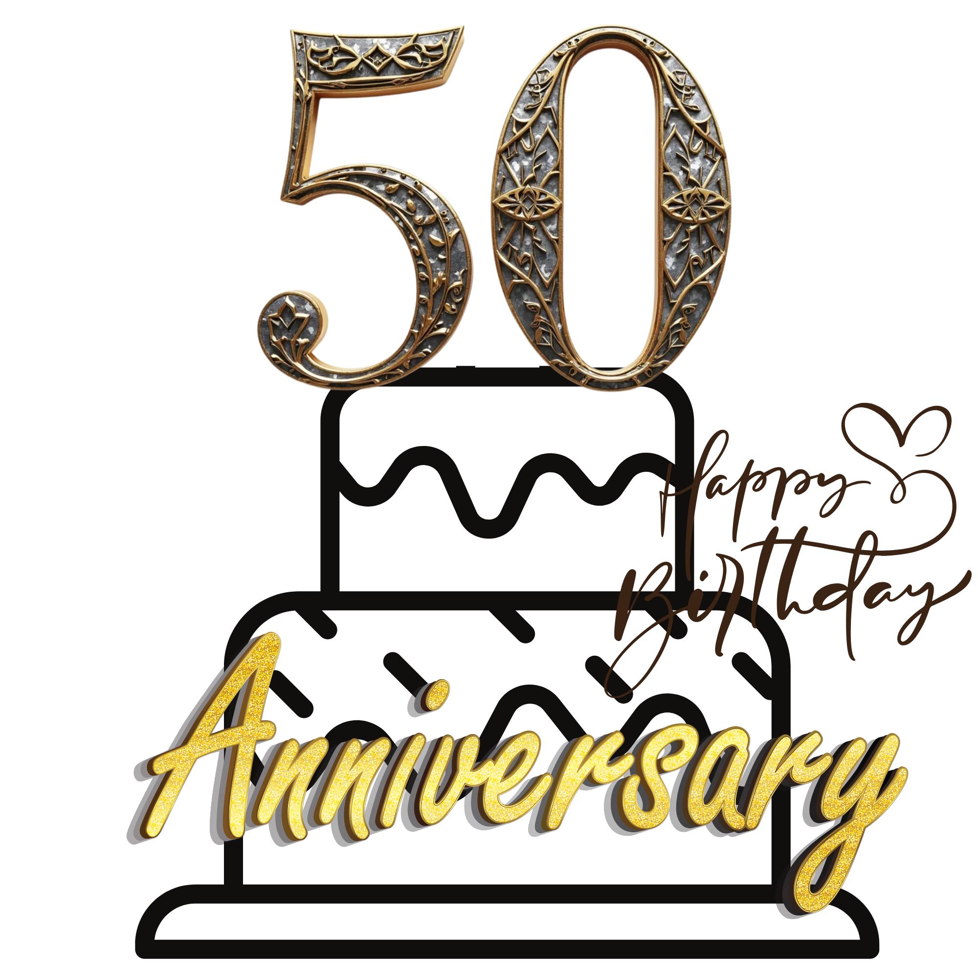 50th Anniversary Number Art PNG | Gold Digit 50 for Celebrations ...
