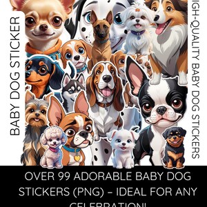 99+ HQ Baby Dog Stickers Transparent Background | Canva Ready! | Kids and Family Decor | PNG File for DIY Crafts & Printing | Dog Lovers