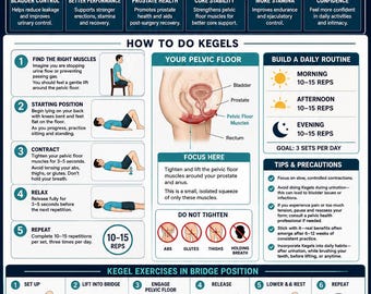 Men Pelvic Floor Prostate Kegel Exercises for Men Printable Guide Urinary Tract Control Step-by-Step Relief | Instant Download PDF Download