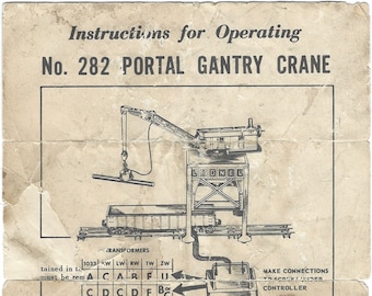 Instructions du modèle Lionel pour le fonctionnement du portique 282 Portal, manuel d'utilisation au format PDF, jouet vintage à collectionner au format PDF, téléchargement immédiat