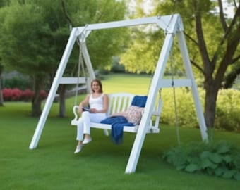 2 planos de construcción de columpios de jardín con soporte para patio, silla de porche, asiento de dos plazas, carpintería, PDF, diseño vintage, PDF, descarga instantánea