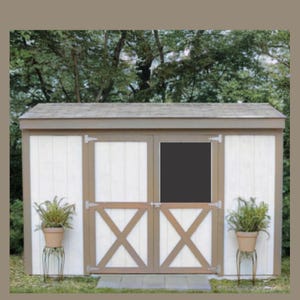 DIY 8 x 12 ft geitenstal schuur plannen varkensstal schuur met gevel Saltbox dubbele schuur deur houten onderdak bouwplannen PDF Instant Download
