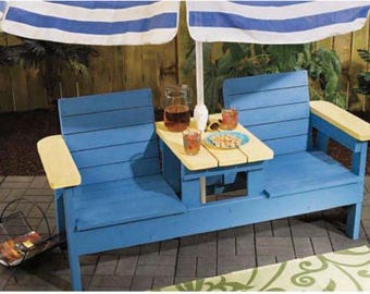Progetti per panche a due posti fai da te, progetti per sedute, progetti di panche da compagnia in legno, PDF, design da giardino, come costruire, download immediato