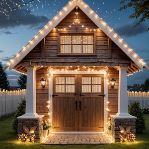 Cobertizo tipo granero tipo loft de 3 x 3 m, estilo Craftsman, para construir en el exterior, garaje, jardín, casa de juegos, planos de cabaña (PDF, descarga instantánea)