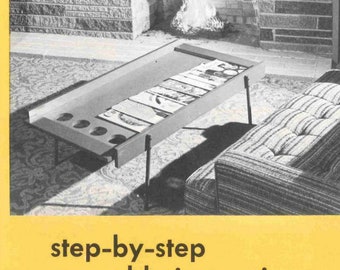 Mid Century Modern Vintage Home Camper Plywood Coffee Table MCM Low Profile Woodworking Plans PDF Vintage 1952 Design Build Instant Download