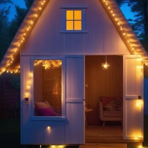 DIY Scandinavische chalet A-frame Cubbyhouse speelhuis jaren 1970 zacht hout houtbewerkingsplannen pdf vintage bouwplannen direct downloaden