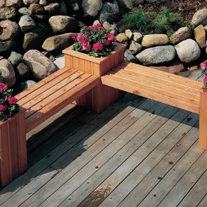 2 DIY hoek SML plantenbak bank plannen plantenbak vak houtbewerking plannen pdf-tuinontwerp hoe plan te bouwen verhoogde plantenbak direct downloaden
