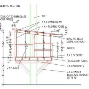 DIY boomdek plannen voor fort onderdak terrasstandaard boomhut herten blind fort toren speelhuisje Cubby bouwplan pdf direct downloaden