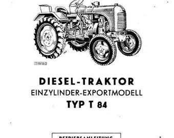 Steyr Diesel Traktor Betriebsanleitung Handbuch Manual T84 T 84 PDF Deutsch German Tractor OperationsvManual Instant Download