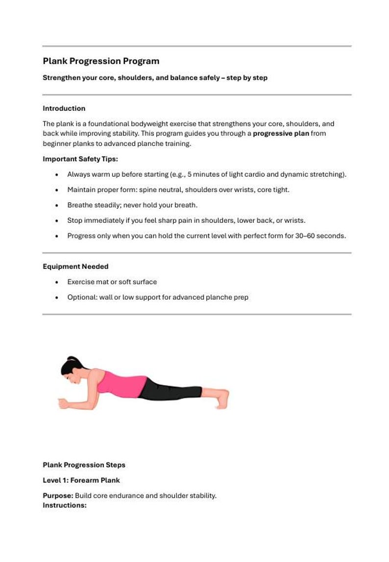 Javascript Programming Exercices Plank Progression to Tuck Planche Exercises Home Workout Challenge ...