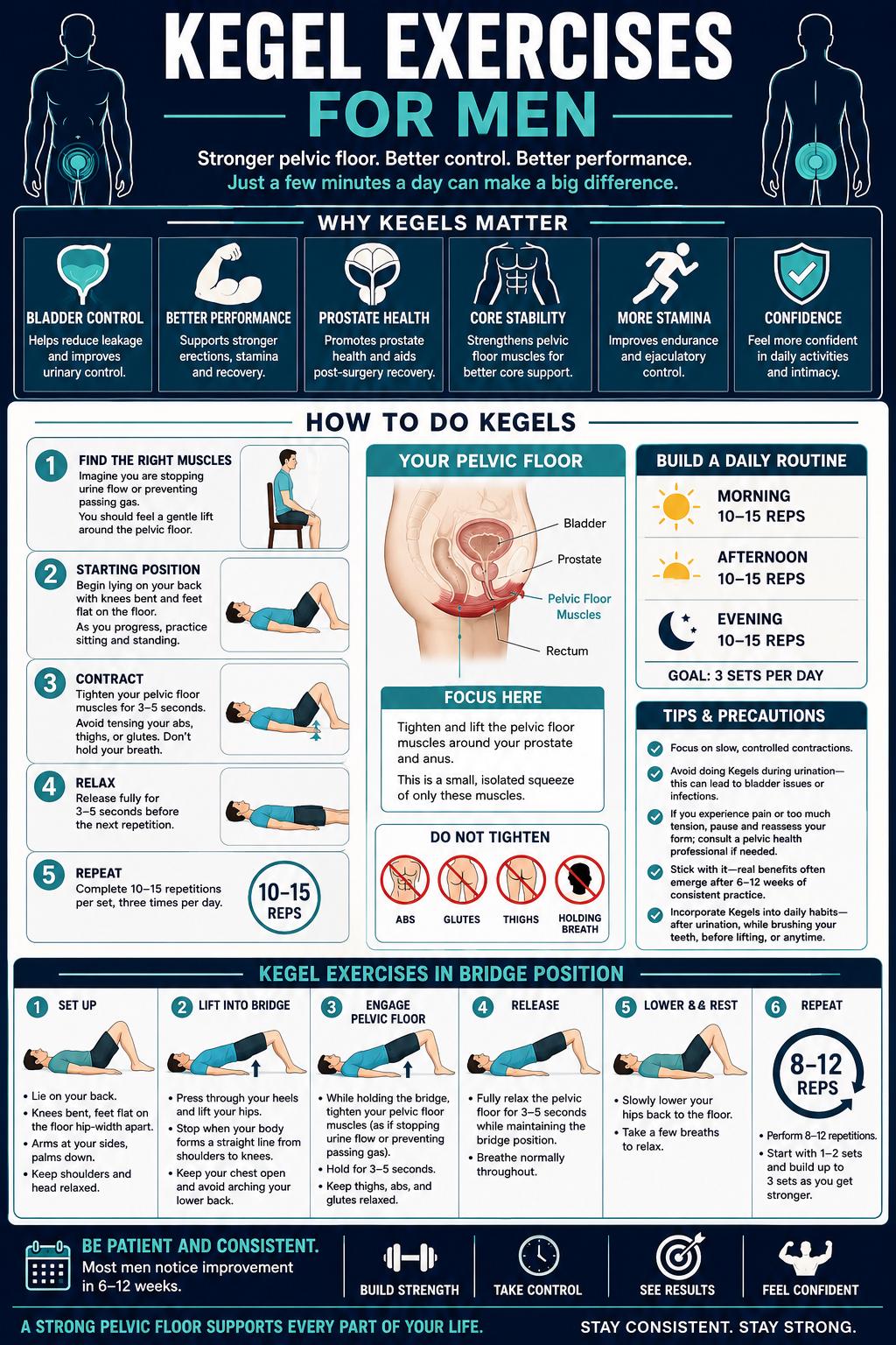 Men Pelvic Floor Prostate Kegel Exercises for Men Printable Guide ...