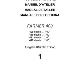 Fendt Tractor 409 410 411 412 Spanish German French Italian Instruction Manual Bundle Handbook Workshop Parts Repair PDF Download
