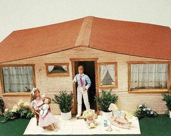 DIY Dollhouse Plans Miniature Doll A frame Houses Furniture Plans Making Vintage Design Fashion Doll Bundle Instant Download
