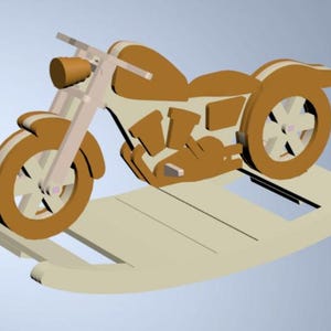 DIY Kids Motorcycle Rocker Child Toddler CNC Woodworking Rocking Plans PDF Download Vintage Svg Cdr Ai Dxf, Eps Pdf Png Instant Download