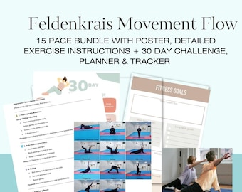 Feldenkrais Movement Flow Senior Chair Workout Movement Poster Therapy Balance Home 30 Day Self Challenge Chart Exercise PDF