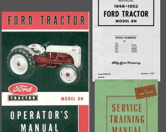 Ford Tractor 8N Bedienungs- und Serviceschulung PDF Handbuchbündel 1948 - 1952 Handbuch Vintage Werkstattreparatur PDF Sofortdownload