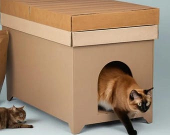 Planos de muebles para la cubierta del recinto de la caja de arena para gatos DIY Marco para mascotas Planos de carpintería Diseño Cómo construir Libro de diseño de planos Descarga instantánea