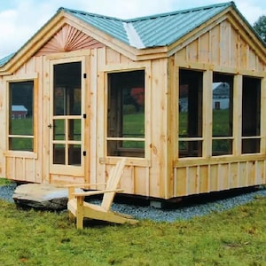 DIY 10x14 ft Tiny House Summerhouse Gardenhouse Teenagers Home Office She Shed  Bunkhouse Build Plans for Woodworking PDF Instant Download
