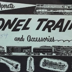 Lionel Model Trains Toys Operation Manual PDF 1954 Accessories Parts List Vintage Toy Collectable PDF Vintage Instant Download