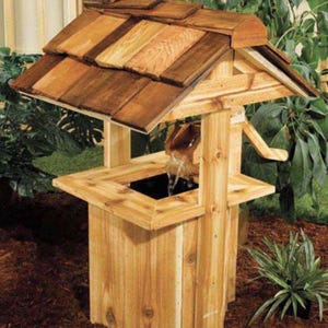 DIY houten achthoekige wensput houtbewerkingsplannen pdf-tuinontwerp bouwplan ontwerp direct downloaden