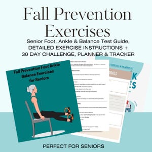 Fall Prevention Exercises for Men Women Senior Foot Ankle Balance Test Wheelchair Nursing Home Flexibility Stability 30Day Challenge Workout