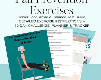 Fall Prevention Exercises for Men Women Senior Foot Ankle Balance Test Wheelchair Nursing Home Flexibility Stability 30Day Challenge Workout