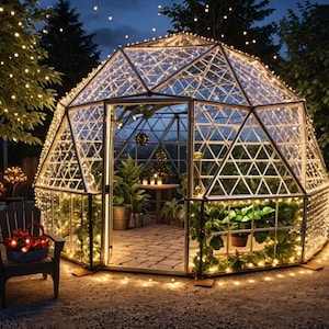 DIY Geodesic Dome Sun Winter Greenhouse or 2V 3V Climbing Frame Building PDF Plan Grow Food Aquaponics How to Build Design Instant Download