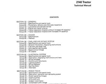 John Deere 2140 2020 2120 Shop Manual Tractor Operator Manual Model User Manual PDF Instant Download
