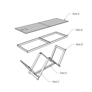 Table Frame Exploded Drawing DIY Easy Folding Mobile Massage Table on Castors Wheels Woodworking ...