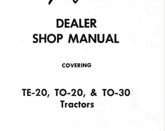 Ferguson Te-20 TO-20 To-30 35 MF-to-35-50 Tractors Workshop Service Manual Vintage Troubleshooting Parts List Repair PDF Instant Download