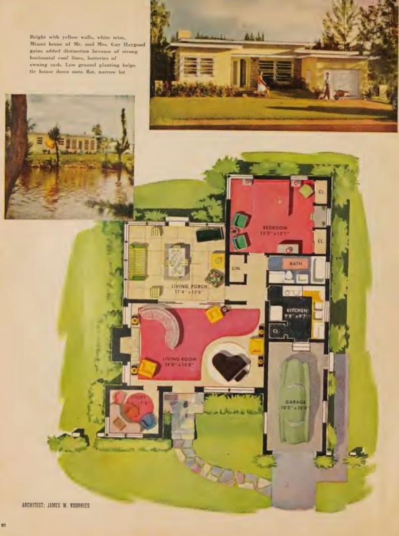 36 American House Plans 1950 MCM Floorplans Homes Interior Designs ...