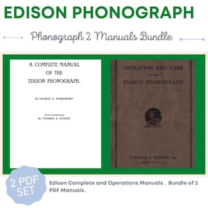 Edison PDF-Handbuch für Phonograph Tragbare Grammophon Bedienungsanleitung Vintage Radio Instant Download