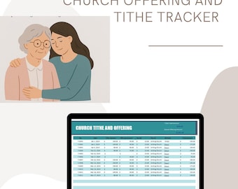 Church Tithe Pledge Tracker Monthly Offering & Contribution Spreadsheet Template. Offerings Bookkeeping Template XLS Worksheet: Download